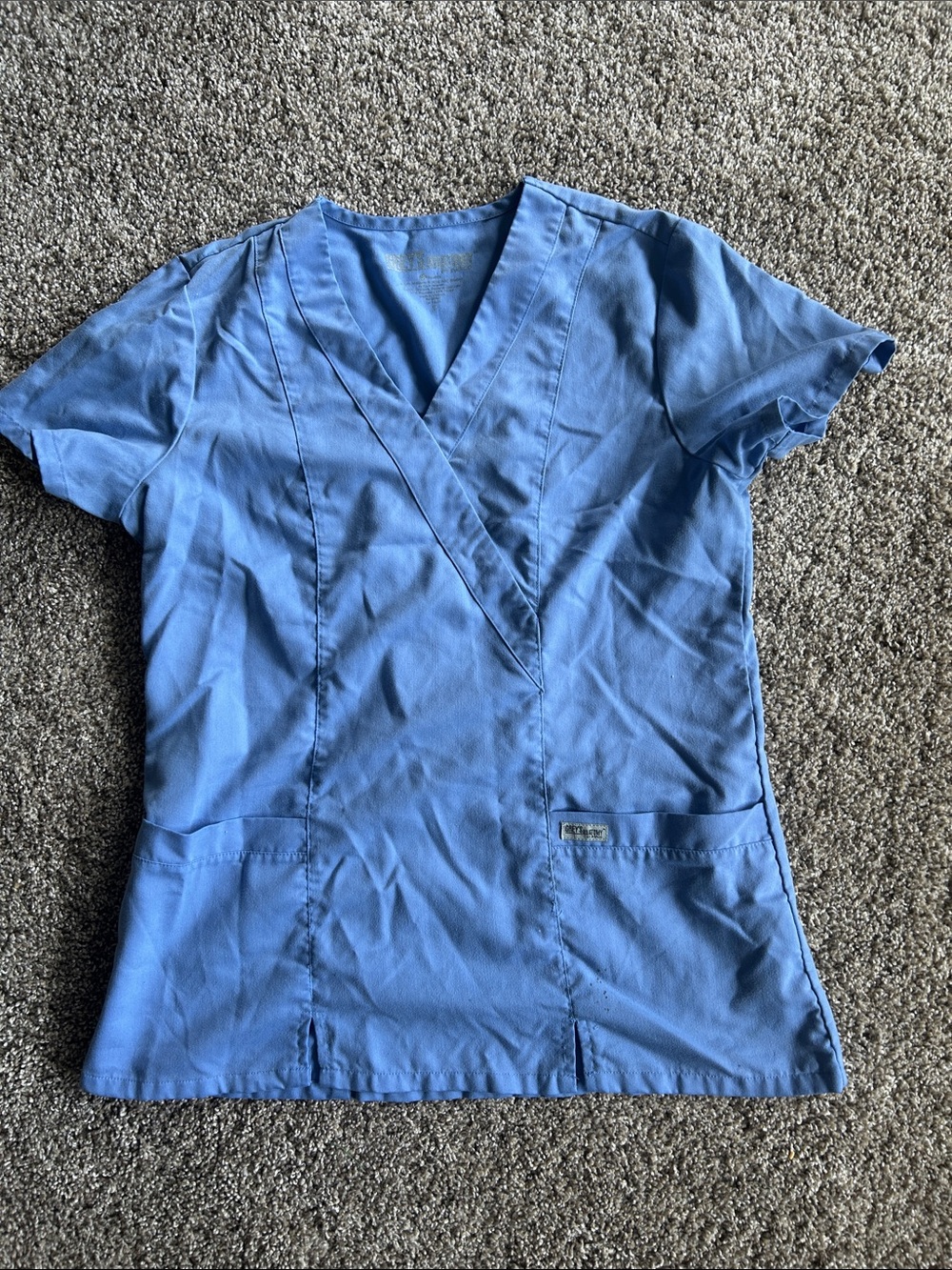 Grey's Anatomy Light Blue V-Neck Women's Scrub Top